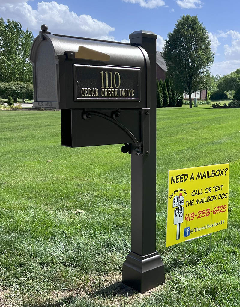 aluminum mailbox brown