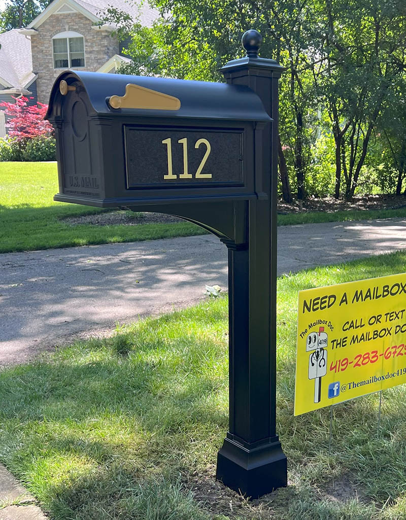 aluminum mailbox black