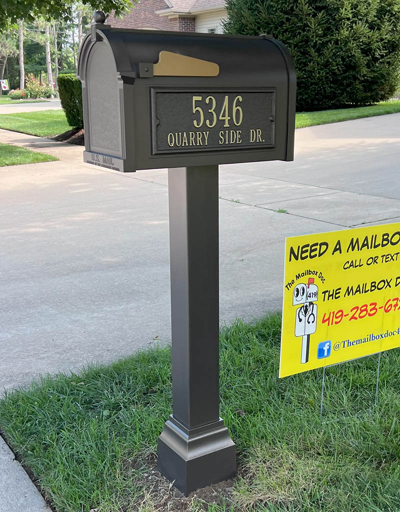 aluminum mailbox brown