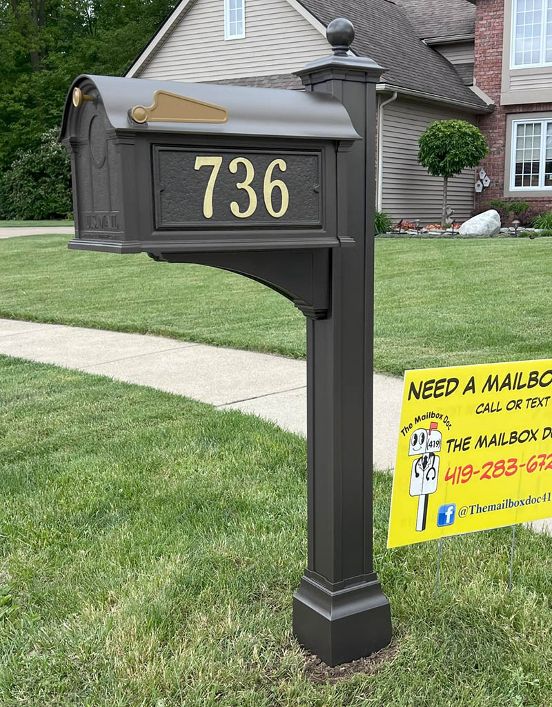 aluminum mailbox brown